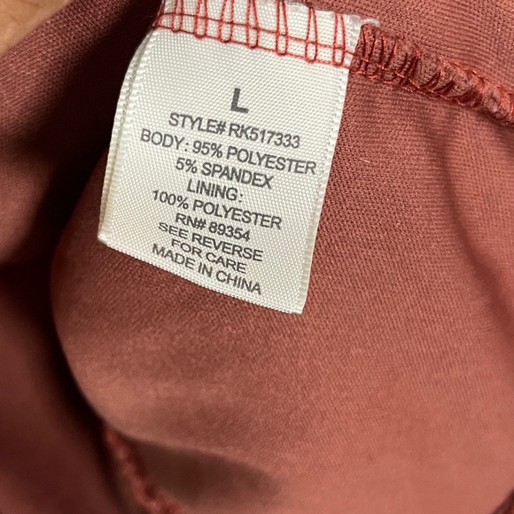 Ultra Flirt Womens Dress Size Large Brick Red Floral Ruched Mini Peasant Cottage - Picture 4 of 8